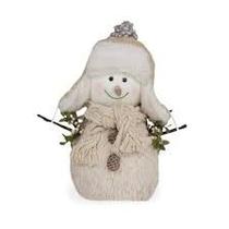 Boneco de neve decor c/cachecol e gorro c/pinha