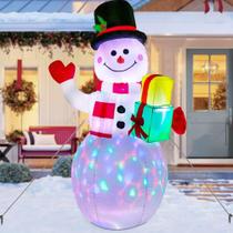 Boneco de neve inflável de Natal Aerwo 150cm com luzes LED
