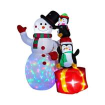 Boneco De Neve Inflável De Natal De 6FT Com Chapéu Mágico E Luzes LED Rotativas Para Decoração De Boneco De Neve Inflável De Natal De 6FT Com Chapéu Mágico E Luzes LED Rotativas Para Decoração De