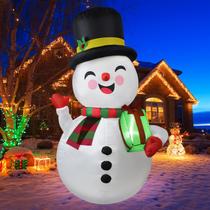 Boneco de neve inflável de Natal MgaHyi 150cm com LEDs ao ar livre