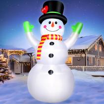 Boneco de neve inflável de Natal Omdekor 3m com luzes LED ao ar livre