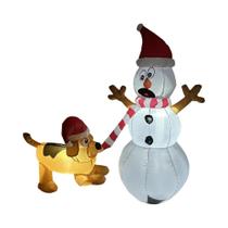 Boneco De Neve Inflável Iluminado Por LED Para Decoração De Natal E Ano Novo, Ornamento De Jardim