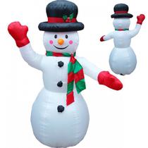 Boneco de Neve Inflavel Natal 1.80cm Enfeite Natalino Decoraçao Loja Casa Comemoraçao Fim de Ano