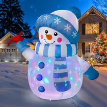 Boneco de neve inflável OurWarm 1.5m para decoração de Natal LED