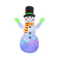 Boneco De Neve Inflável Verde De 2,13m Com Luvas E Luzes LED Rotativas Para Decoração De Natal