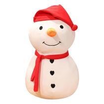 Boneco de neve macio de desenho animado com chapéu vermelho e cachecol de 45 cm Boneco de neve macio de desenho animado com chapéu vermelho e cachecol de 45 cm