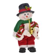 Boneco de Neve Musical com Saxofone 37cm