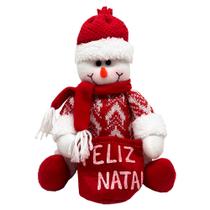 Boneco de Neve Natalino com Cachecol Peso para Porta 17cm XTS0789