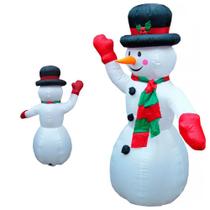 Boneco De Neve Natalino Inflavel Natal Enfeite Grande 1 Metro 20cm Decoraçao Enfeite Festas Eventos Casa Loja Quintal Fim de Ano Merry Christimas