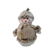 Boneco De Neve Off White 30Cm Altura Enfeite Decoração Natal