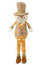 Boneco De Neve Pelúcia 51cm Dourado Enfeite Natal Cartola Boneco De Neve Pelúcia 51cm Dourado Enfeite Natal Cartola