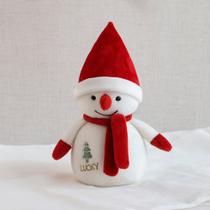 Boneco de Neve Pelúcia Natalina 26 cm Para Decoração Natalina e Presentes