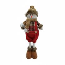 Boneco de Neve Retrátil em Pé Tecido Scotch 45cm Boneco de Neve Retrátil em Pé Tecido Scotch 45cm