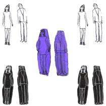 Boneco de Pano Preto Branco Roxo Vodu Voodoo Umbanda Macumba Amor Ritual Kit