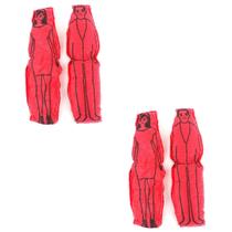 Boneco de Pano Vermelho Vodu Voodoo Umbanda Macumba Amor Casal Ritual Kit 2 Und