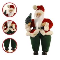 Boneco De Papai Noel De Natal Sentado/Em Pé Decoração 30Cm