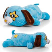 Boneco De Pelúcia Cachorro Deitado Grande Para Abraçar Macio Ao Toque 50 Cm