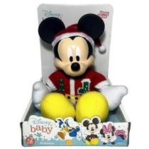 Boneco De Pelúcia Médio Personagem Mickey Mouse Natal Papai Noel - Decoração Natalina - Disney