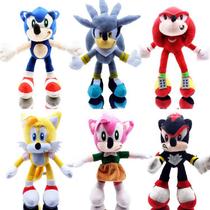 Boneco de pelúcia Sonic the Hedgehog, 28 cm de altura, conjunto de 6 peças