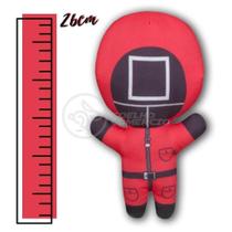 Boneco De Pelucia Squid Game Round 6 Vermelho 26Cm Quadrado
