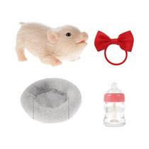 Boneco De Porquinho Reborn Mini Realista, Corpo De Silicone Macio E Elástico, Brinquedos De