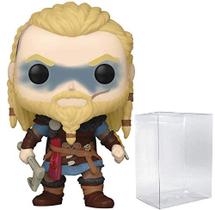 Boneco de vinil Assassins Creed Valhalla Eivor e capa protetora Pop Box