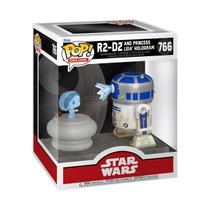 Boneco de vinil colecionável Funko Pop Deluxe R2-D2 com Leia