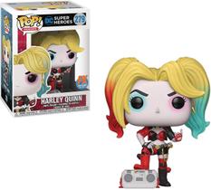 Boneco de vinil Funko POP DC Heroes Harley Quinn com Boombox