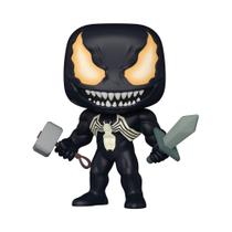 Boneco de vinil Funko Venom Glow in The Dark com Mjolnir & Sword