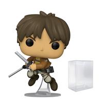 Boneco de vinil POP Attack on Titan Eren Yeager com espadas de 9,5 cm