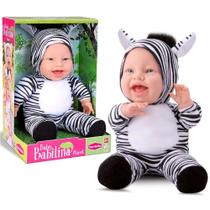 Boneco de Zebra Parmala Bebê Brinquedo Vinil e Corpo Pelúcia Original Bambola