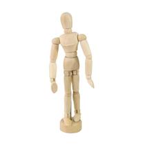 Boneco decorativo articulado manequim de madeira 14cm