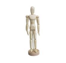 Boneco decorativo articulado manequim de madeira 20cm