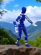 Boneco DESMONTADO DUMMY 14 CM Articulado 3D Azul/Branco
