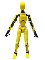 Boneco DESMONTADO Dummy 14 cm Brinquedo Articulado 3D Amarelo