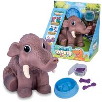 Boneco Dino World Babys Mamute com Massinha e Molde Recomendado para Crianças a partir de 3 Anos Cotiplás - 2342