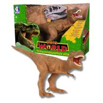 Boneco Dino World Kids Tyranossaurus Rex Faz Sons de Dinossauro de Verdade +3 Anos Cotiplás - 2088