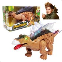 Boneco Dinossauro Estegossauro com Som Luz e Movimentos - Dm Toys