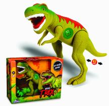 Boneco Dinossauro Tirano Rex World Grande Brinquedo com Som Menino Criança Pequena - Adijomar