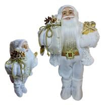 Boneco Do Papai Noel Branco De Luxo Enfeites De Natal 60cm Boneco Do Papai Noel Branco De Luxo Enfeites De Natal 60cm