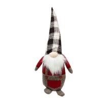 Boneco Duende Sentado Natal Cinza 50Cm Casambiente