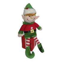 Boneco Duende Tradicional Sentado com Presente - 30cm