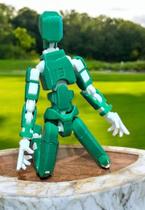 Boneco Dummy 100% Articulado Figura de Ação Brinquedo Manequim Presente Infantil 14cm Verde DESMONTADO