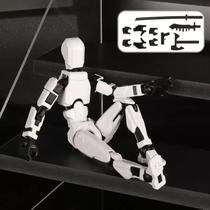 Boneco Dummy 13 Articulado - Kit Montagem 3D com 4 Armas, Presente Criativo para Crianças Modelos:Branco