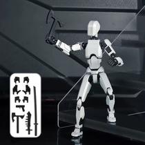 Boneco Dummy 13 Articulado - Kit Montagem 3D com 4 Armas, Presente Criativo para Crianças Modelos:Prata
