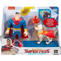 Boneco e Personagem DC Superpets KRYPTO & Superman - Mattel
