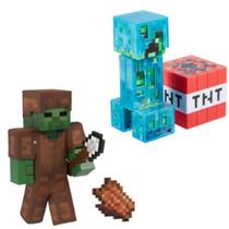 Boneco e Personagem Minecraft Diamond Level 14CM com Acessórios