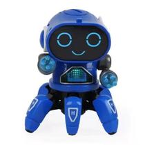 Boneco Eletrônico Robô Amiguinho Luz Movimento E Som dança led Cor Azul - Robo De Brinquedo