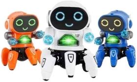 Boneco Eletrônico Robô Amiguinho Luz Movimento E Som dança led