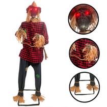 Boneco Espantalho Macabro Decoração Halloween com Som e Luz Boneco Espantalho Macabro Decoração Halloween com Som e Luz